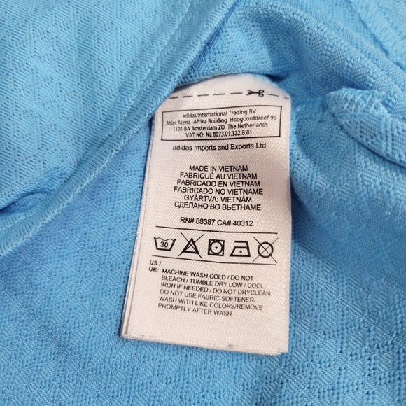 Adidas Clima Cool Womens Golf Polo Shirt On Size Medium Blue And White - Picture 6 of 9